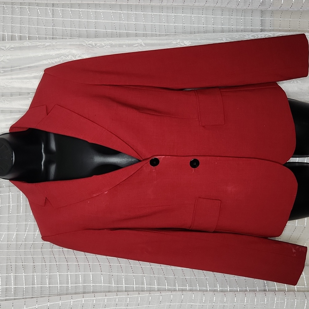 Theory Crimson Melange Virgin Wool Clarissa Classic Suit Jacket Sz 2